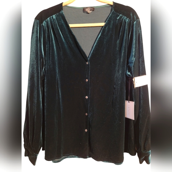 Velvet Green Top - Picture 1 of 6